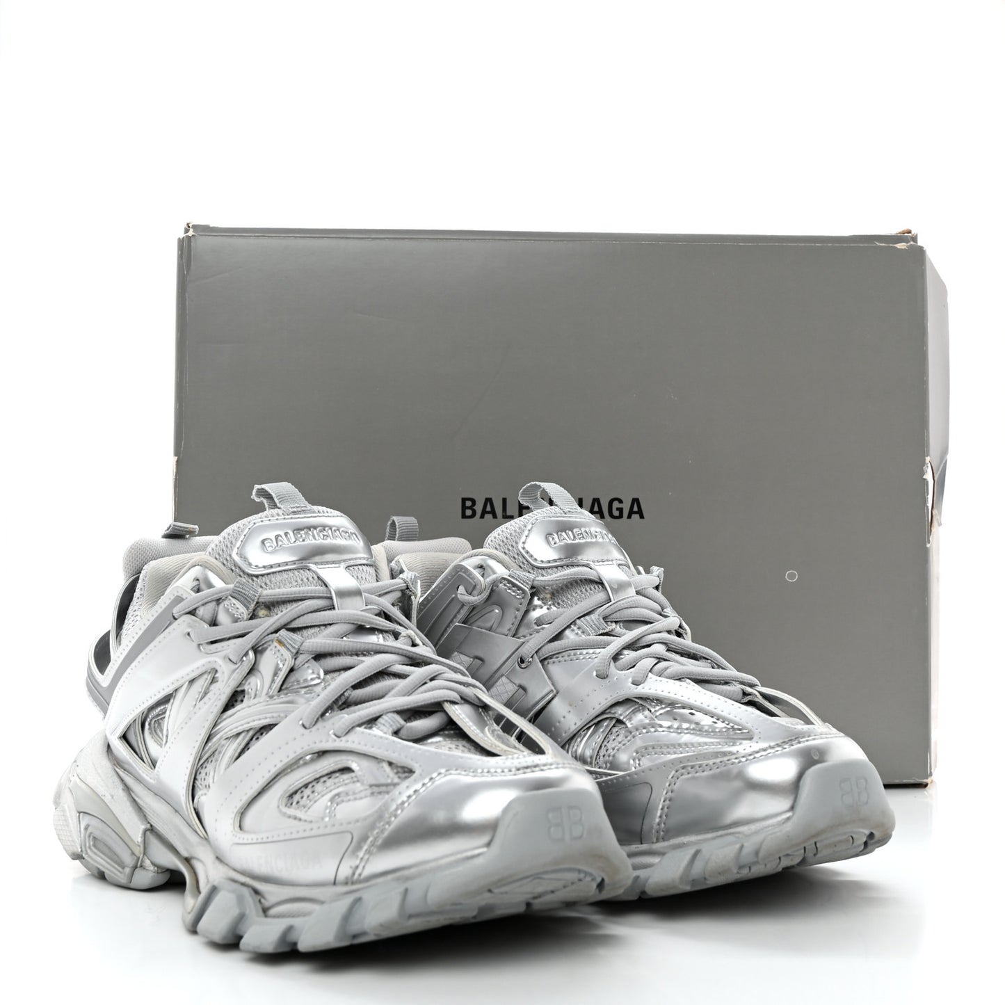 Mesh Nylon Mens Track Sneakers 40 Silver