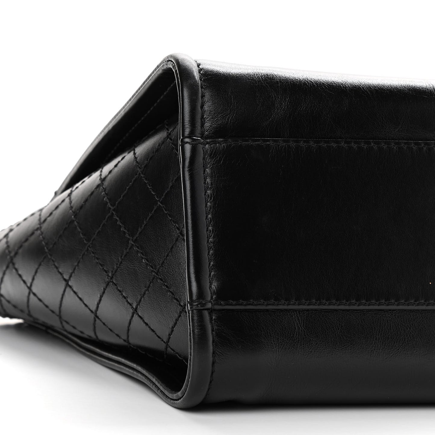 Aged Calfskin Small Charms Deauville Tote Black