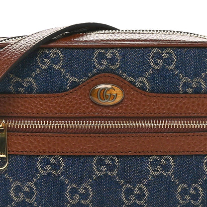 Gucci New Denim GG Monogram Dollar Calfskin Mini Ophidia Shoulder Bag Blue Tea Cuir Epilog 8 of 11