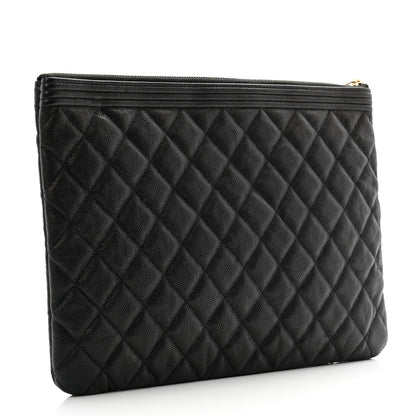 Chanel Caviar Quilted Medium Boy Cosmetic Case Black 3 of 8