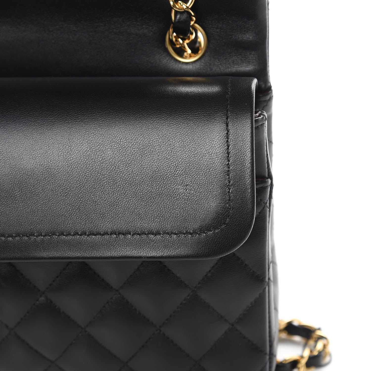 Chanel Lambskin Quilted Medium Double Flap Black 12 of 14