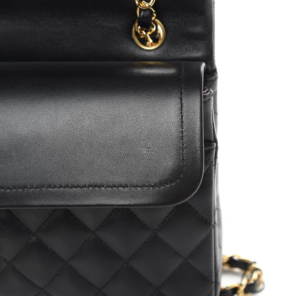 Chanel Lambskin Quilted Medium Double Flap Black 12 of 14