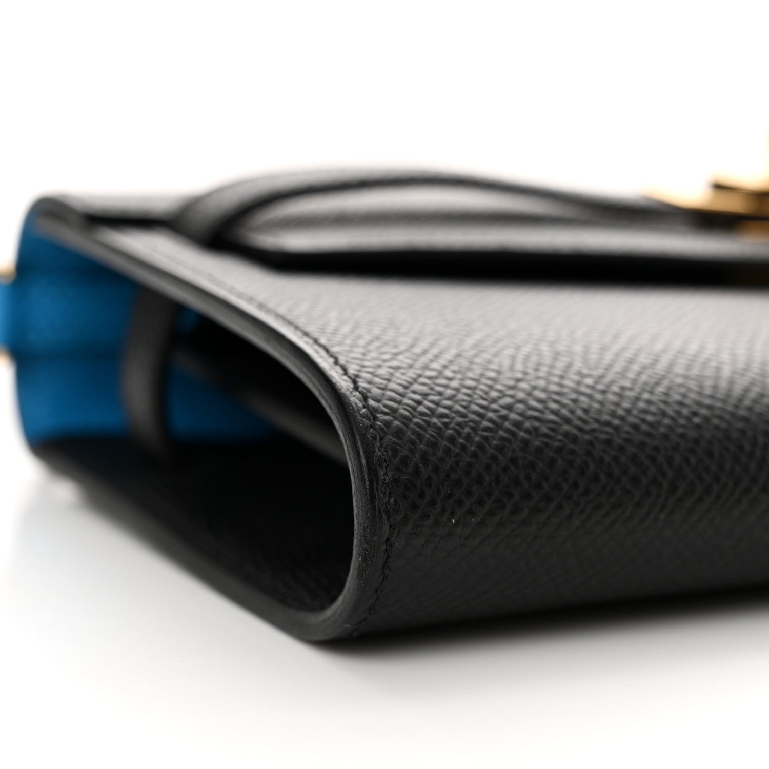 Hermes Epsom Casaque Kelly Wallet To Go Black Bleu Indigo Bleu Frida 9 of 12