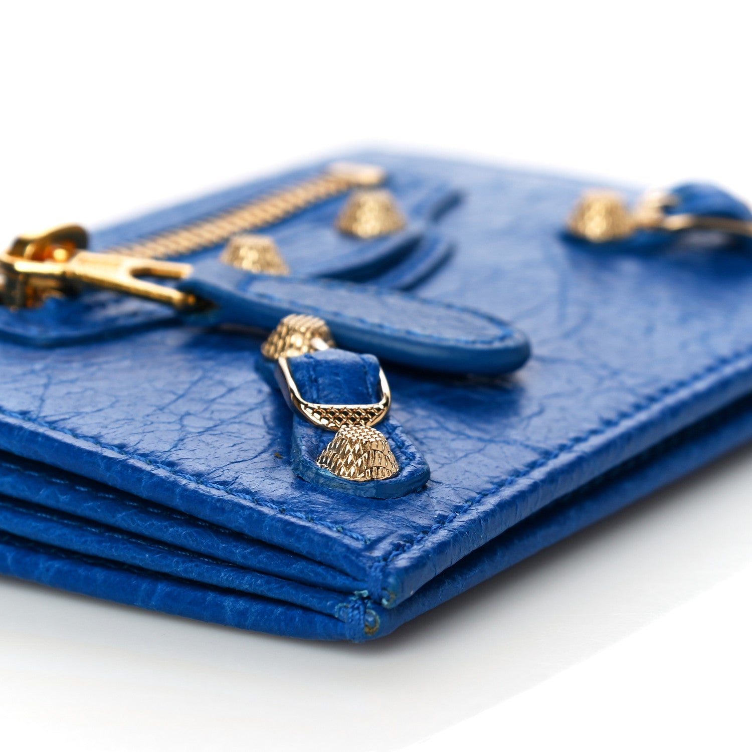Balenciaga Agneau Giant 12 Gold Hardware Card Case Blue 8 of 9