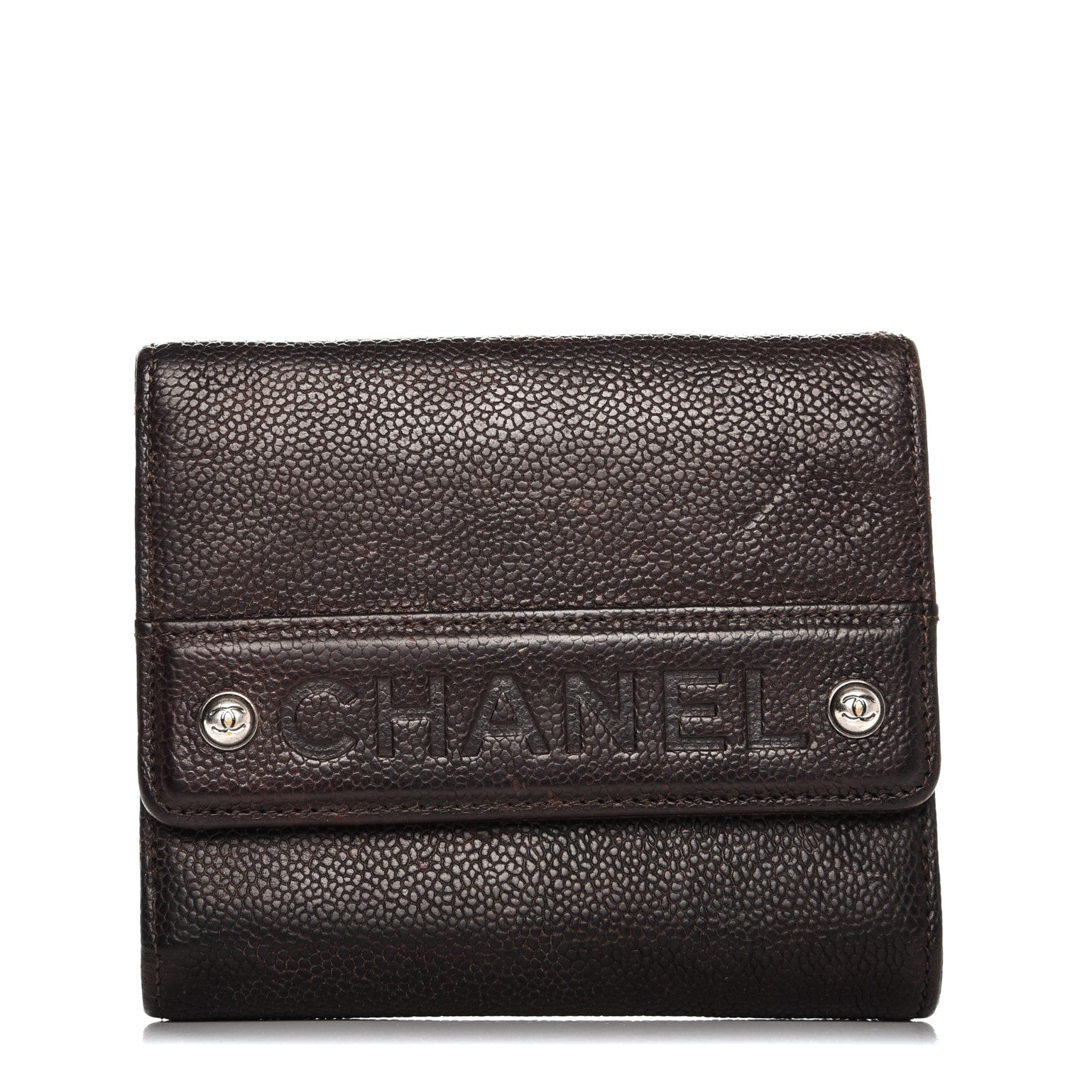 Chanel Caviar Outdoor Ligne French Wallet Brown 1 of 8