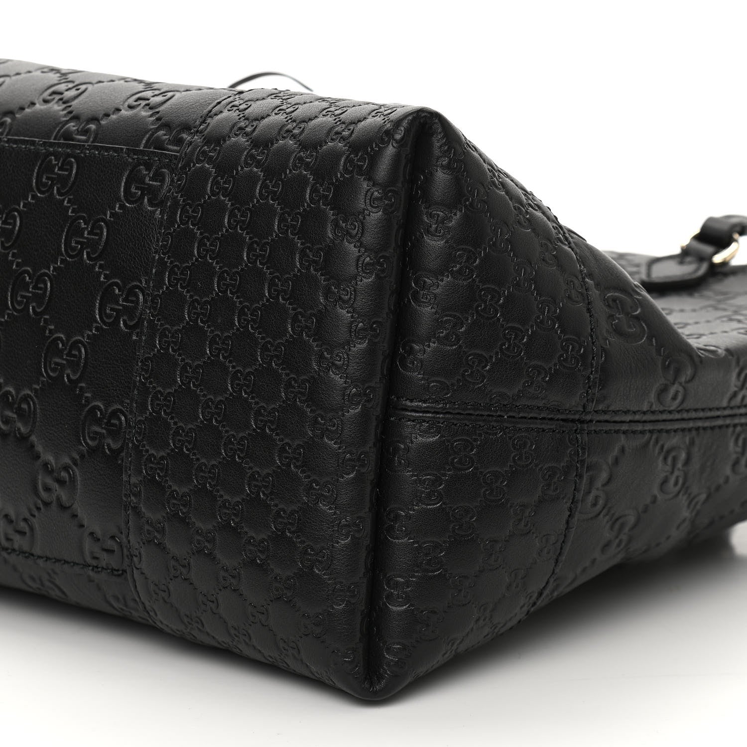 Gucci Guccissima Medium Bree Foldover Tote Black 10 of 11