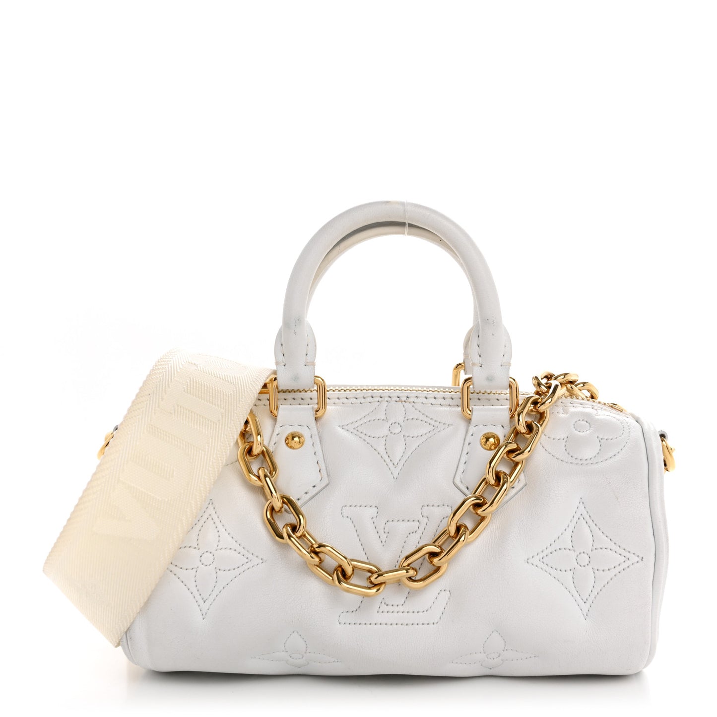 Calfskin Bubblegram Papillon BB Snow White