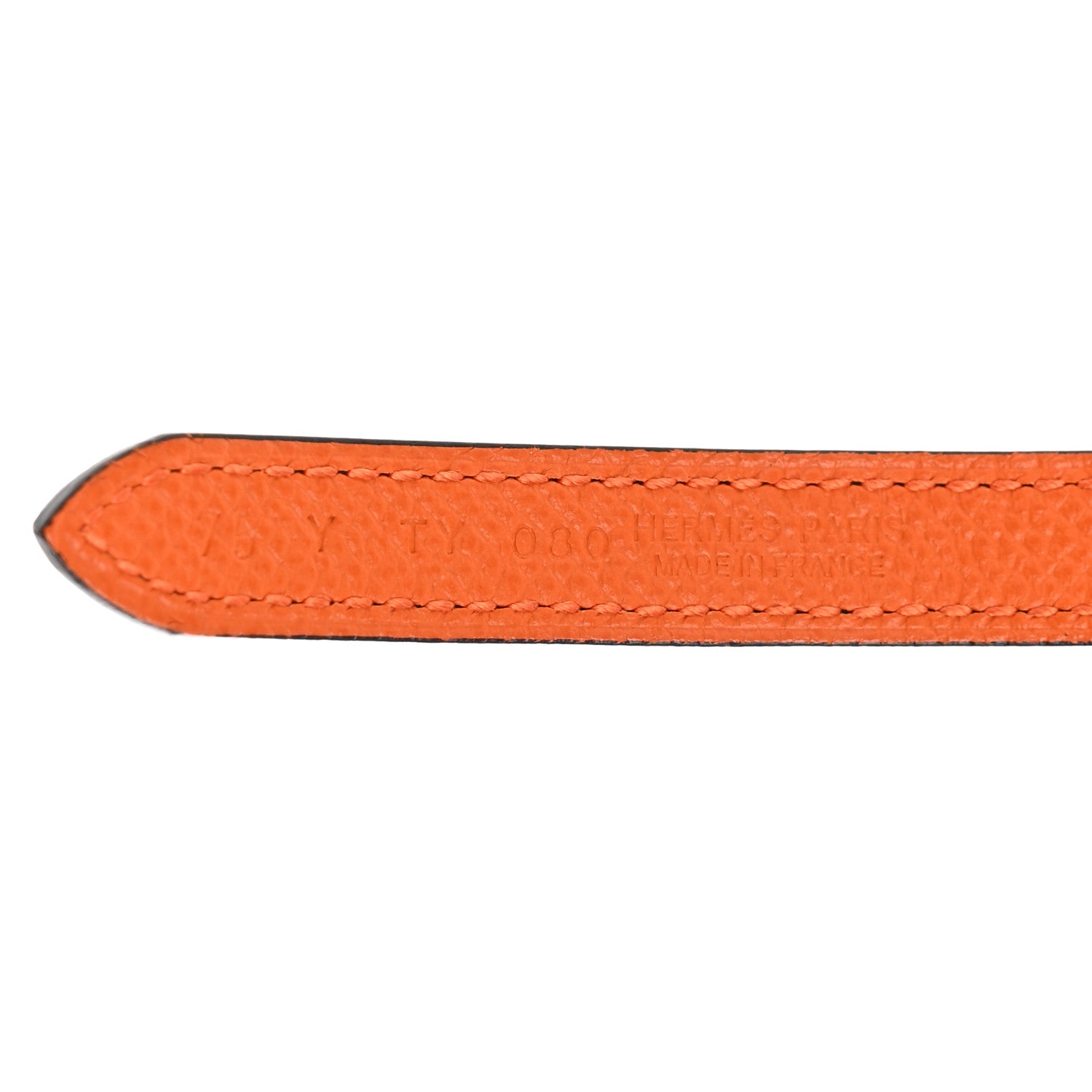 Hermes Swift Epsom 13mm Gamma Belt 75 Black Orange 5 of 6