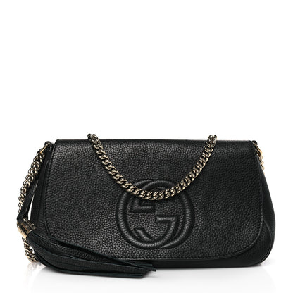 Gucci Pebbled Calfskin Medium Soho Flap Crossbody Black 1 of 9