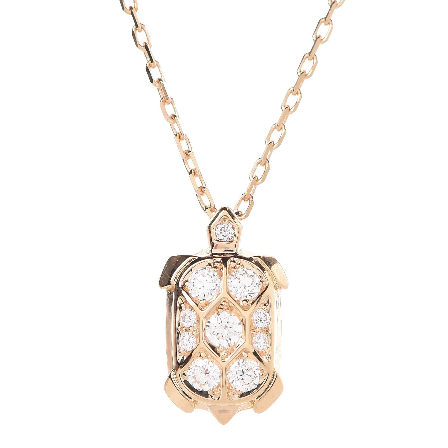 Cartier 18K Pink Gold Diamond Torute Pendant Necklace 6 of 7