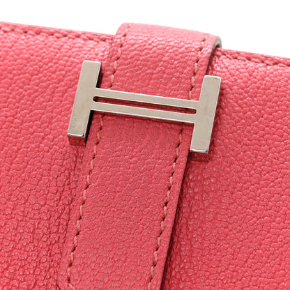 Hermes Chevre Mysore Bearn Compact Wallet Rose Lipstick 8 of 11