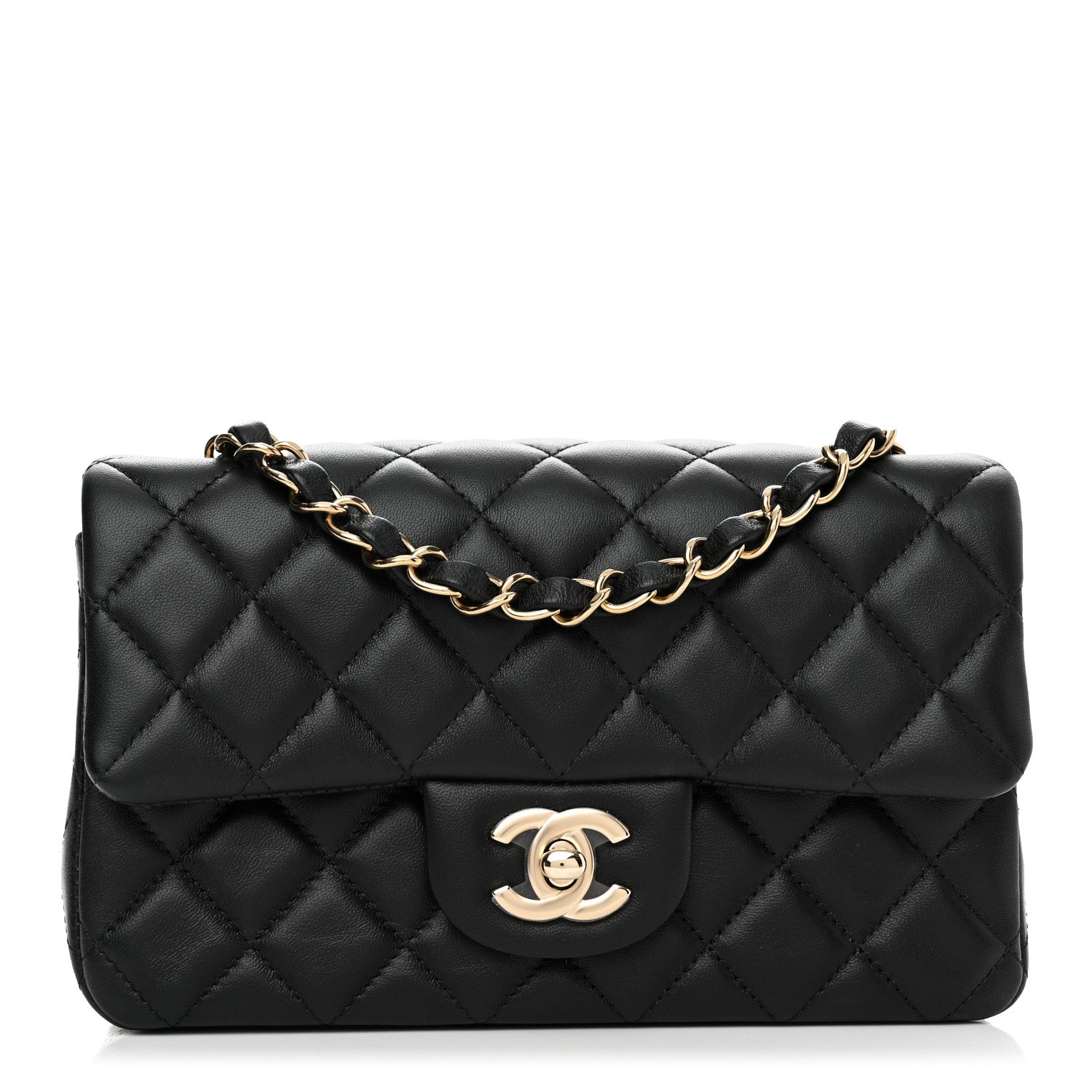 Chanel Lambskin Quilted Mini Rectangular Flap Black 1 of 11