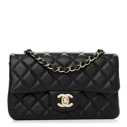 Chanel Lambskin Quilted Mini Rectangular Flap Black 1 of 11