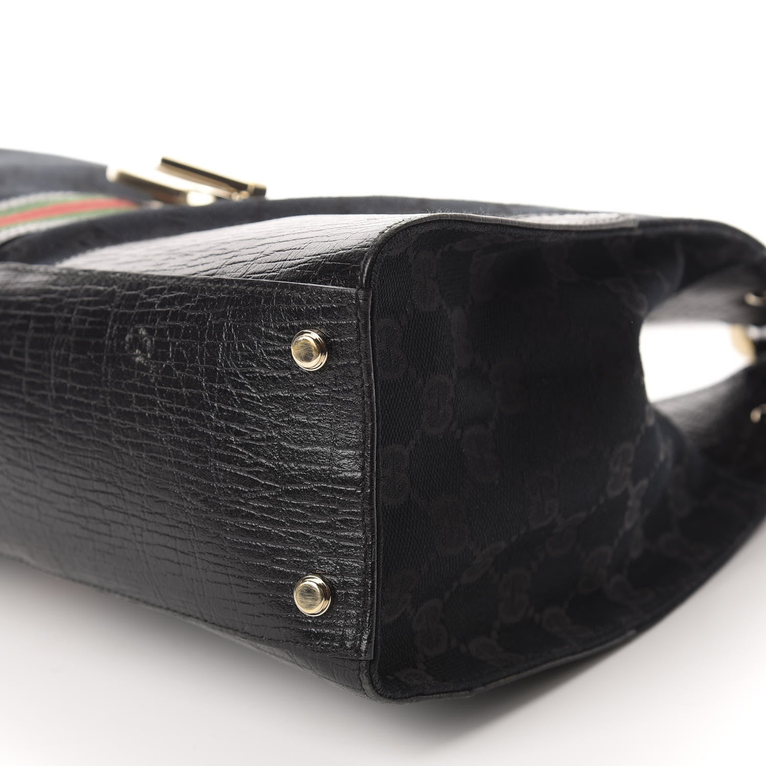 Gucci Monogram Web Junco Shoulder Bag Black 7 of 12