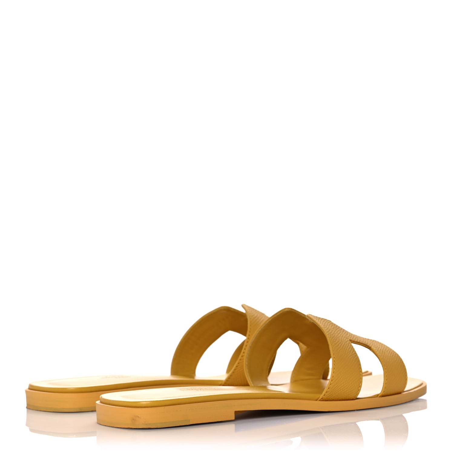 Hermes Epsom Oran Sandals 39.5 Jaune Sable 4 of 12
