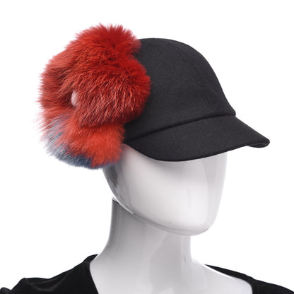 Fendi Wool Fox Fur Hat S Black Multicolor 2 of 7