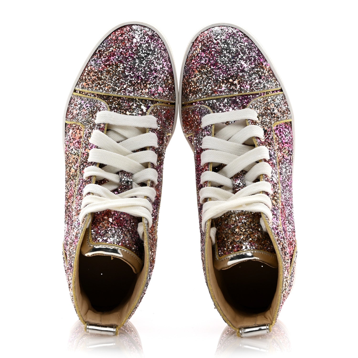Christian Louboutin Bip Bip Glitter Womens Disco Ball Flat Sneakers 36 Rosette 2 of 11