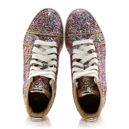 Christian Louboutin Bip Bip Glitter Womens Disco Ball Flat Sneakers 36 Rosette 2 of 11