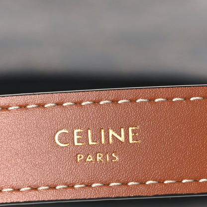Celine Triomphe Canvas Calfskin Ava Shoulder Bag Tan 6 of 11