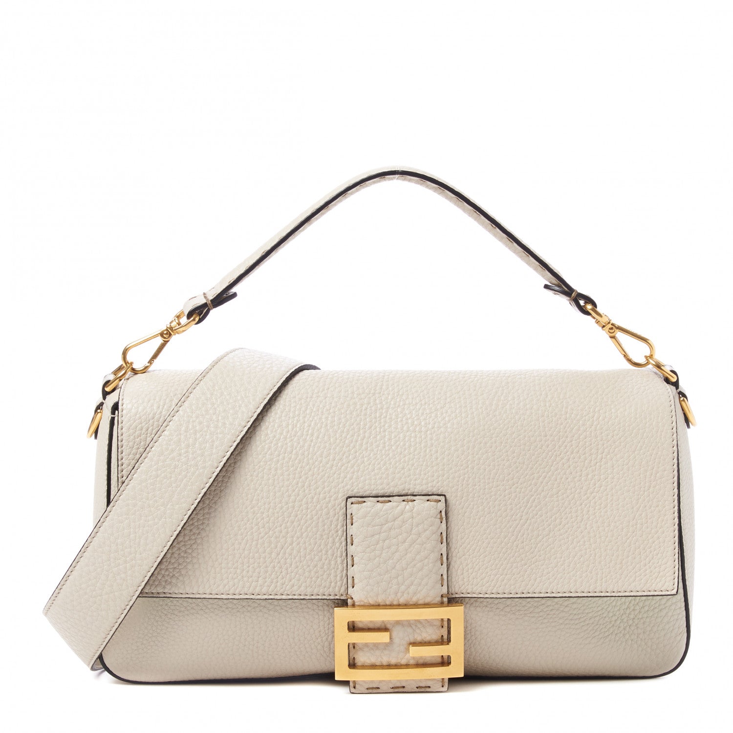 Fendi Cuoio Romano Selleria Large Baguette Latte 1 of 7