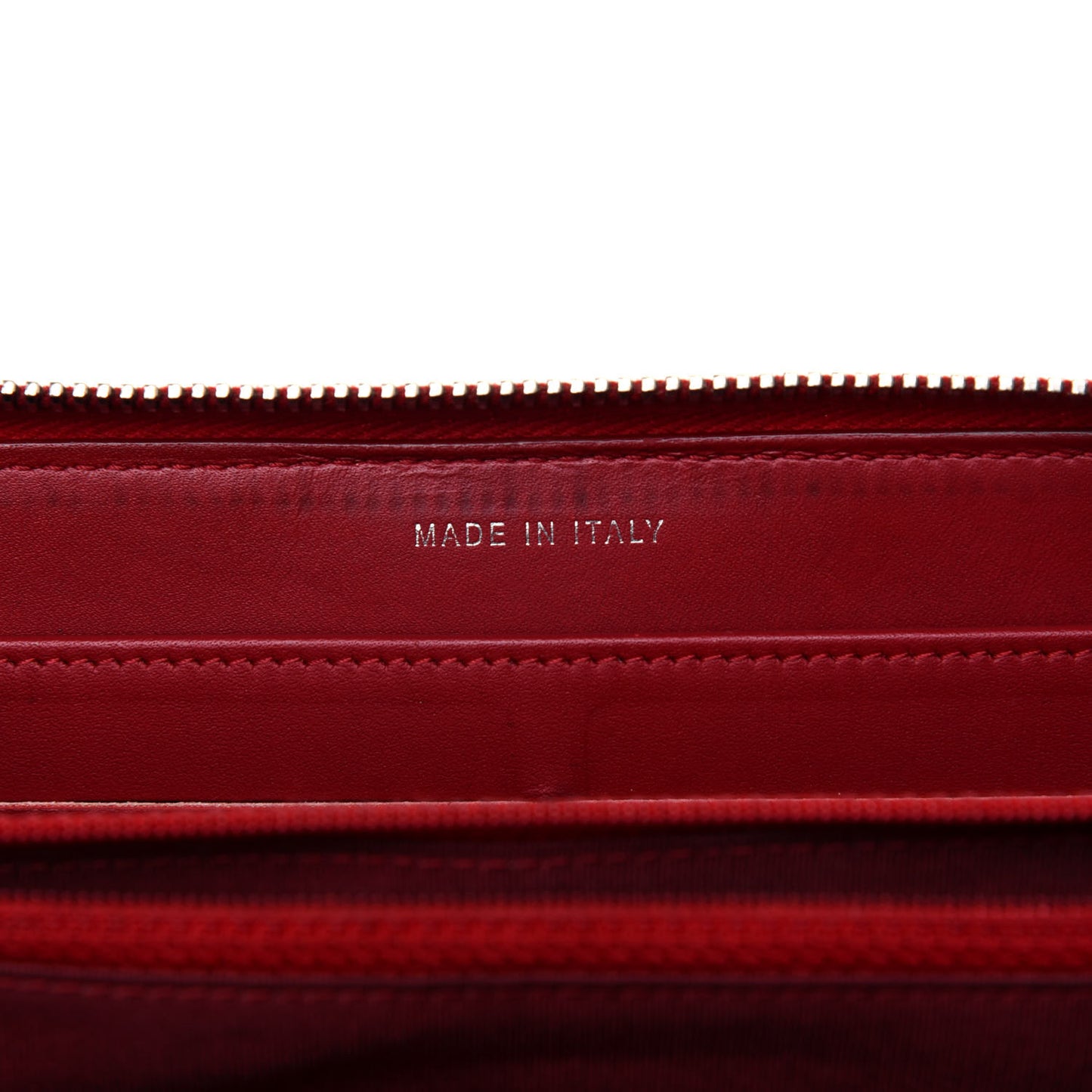 Patent Quilted Brilliant Zip Around Wallet Red