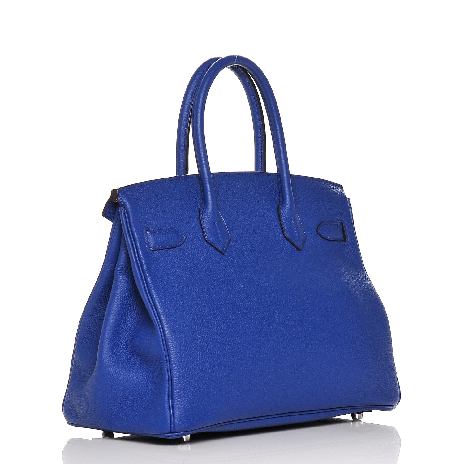 Hermes Togo Horseshoe Birkin 30 Bleu Electrique Rose Lipstick 3 of 29