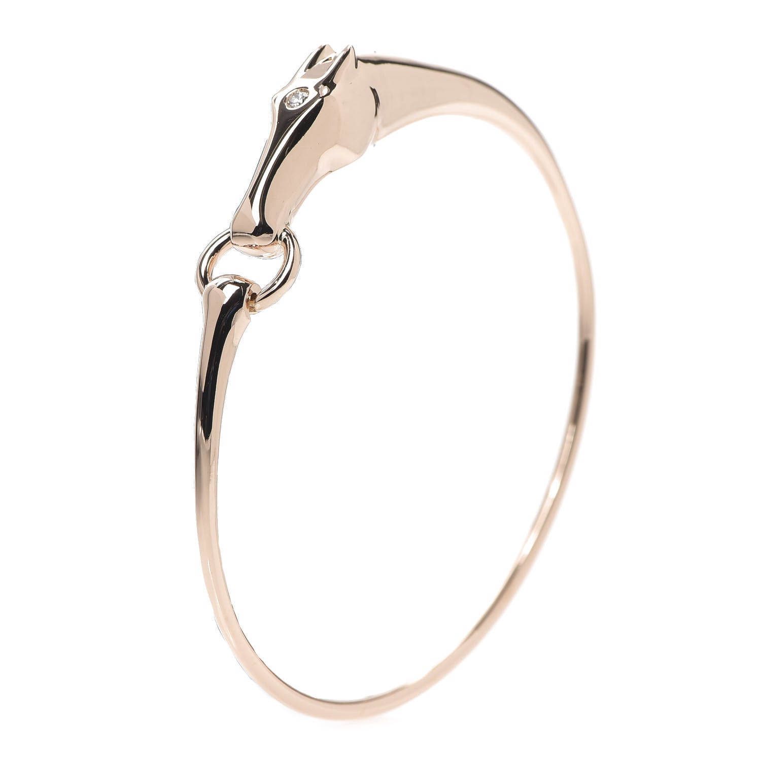 Hermes 18K Rose Gold Diamond TPM Galop Bracelet XS 3 of 5