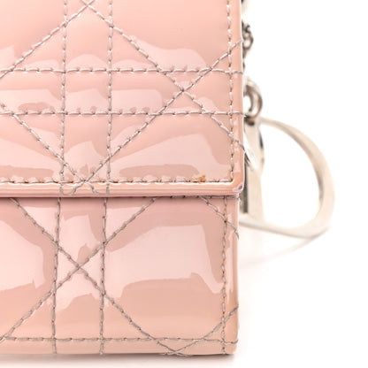 Christian Dior Patent Cannage Rendezvous Chain Wallet Pale Pink 10 of 13