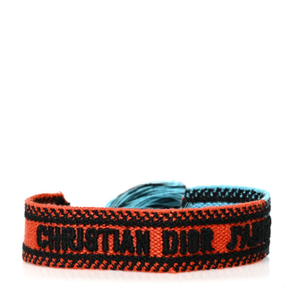 Christian Dior Woven Cotton J'Adior Friendship Bracelet Orange Blue 1 of 3