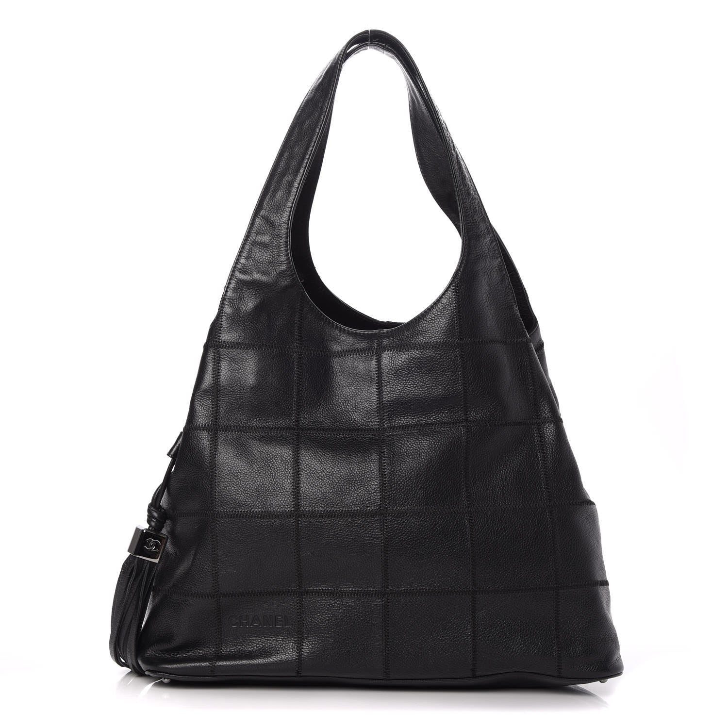 Chanel Caviar Square Stitched Large Tassel Hobo Black 1 of 11