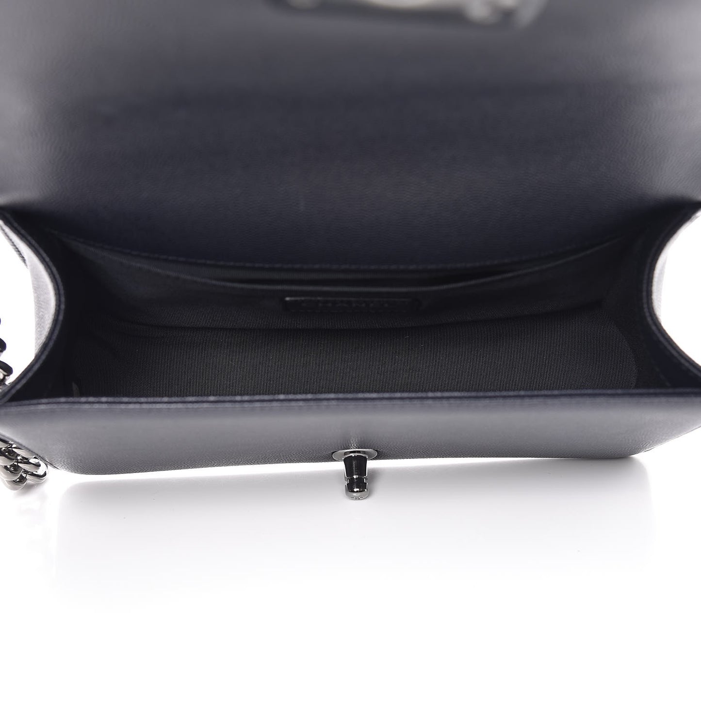 Caviar Chevron Quilted Medium Boy Flap Navy