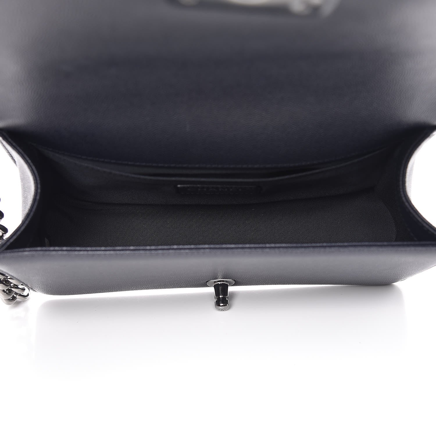 Chanel Caviar Chevron Quilted Medium Boy Flap Navy 5 of 10