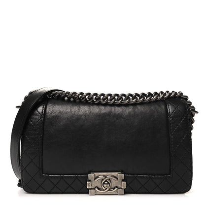 Chanel Calfskin Medium Boy Reverso Flap Black 1 of 10