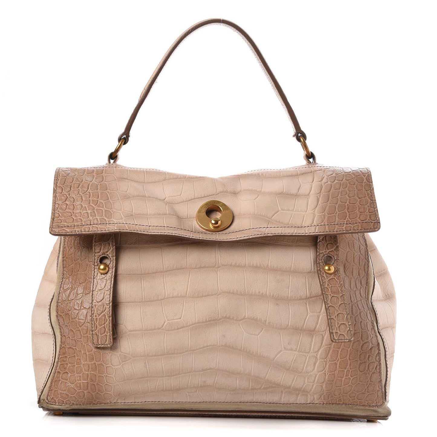 Nubuck Croc Embossed Large Muse Two Beige