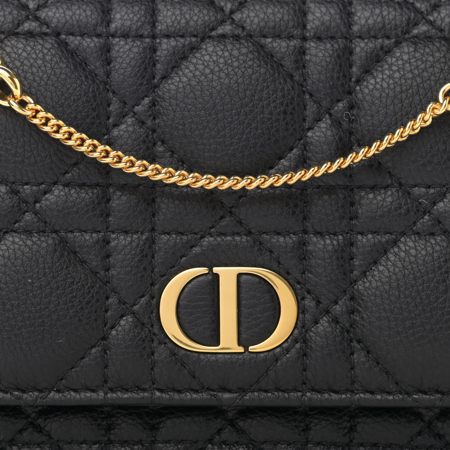Christian Dior Supple Calfskin Caro Pouch with Chain Black 8 of 11