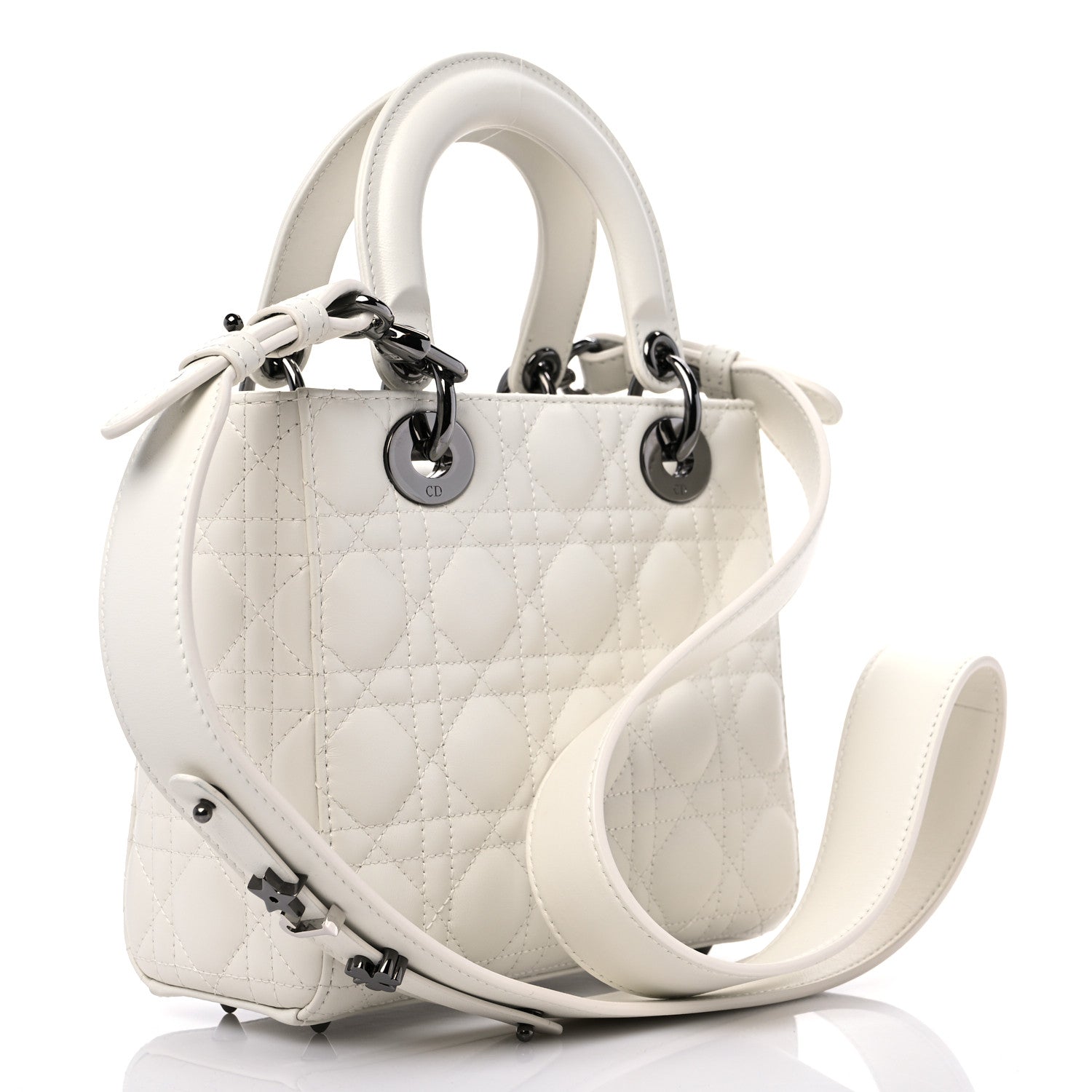 Christian Dior Lambskin Cannage Small My ABCDior Lady Dior White 3 of 10