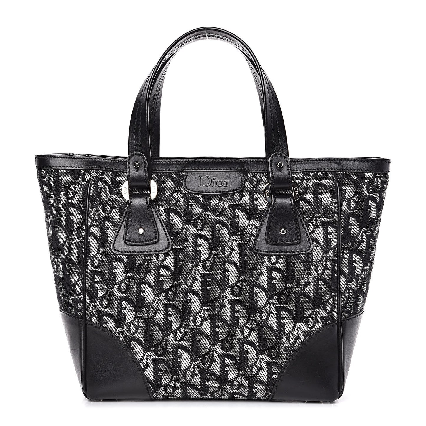 Denim Calfskin Monogram Tote Black