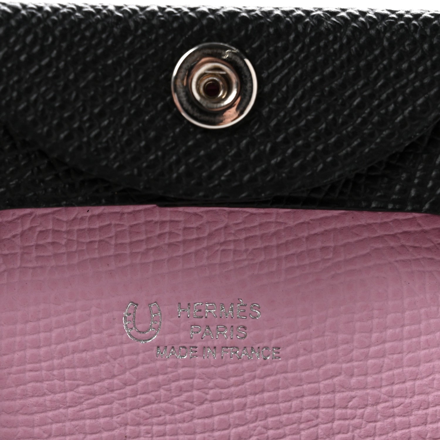 Hermes Epsom Horseshoe Bastia Coin Purse Black Mauve Sylvestre 6 of 8
