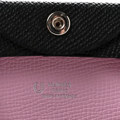 Hermes Epsom Horseshoe Bastia Coin Purse Black Mauve Sylvestre 6 of 8