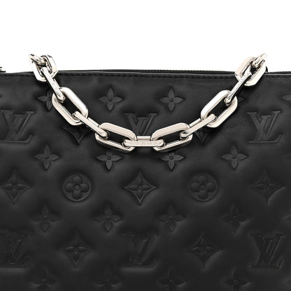 Louis Vuitton Lambskin Embossed Monogram Coussin PM Black 8 of 10