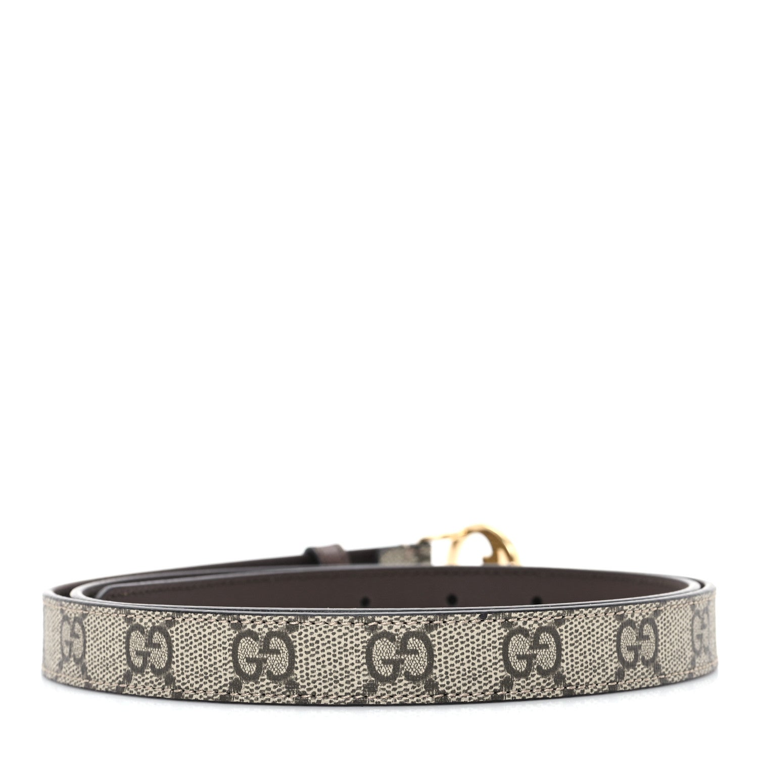 Gucci GG Supreme Monogram Textured Dollar Calfskin Blondie 30mm Belt 100 40 Beige Ebony New Acero 2 of 4
