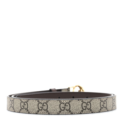 Gucci GG Supreme Monogram Textured Dollar Calfskin Blondie 30mm Belt 100 40 Beige Ebony New Acero 2 of 4