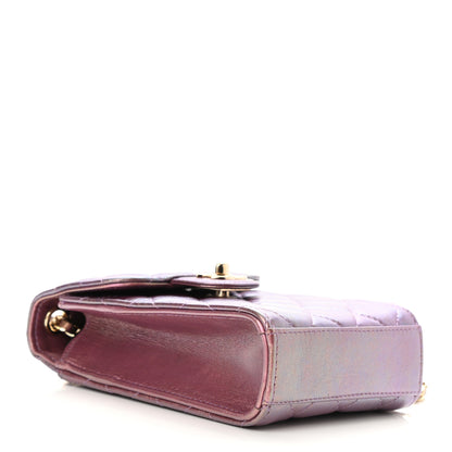 Chanel Iridescent Lambskin Quilted CC Phone Holder Purple 4 of 11