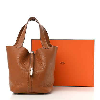 Hermes Taurillon Clemence Picotin Lock 22 MM Gold 14 of 14