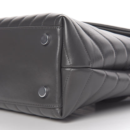 Saint Laurent Calfskin Y Quilted Monogram Medium Loulou Satchel Kaki Fonce 9 of 10
