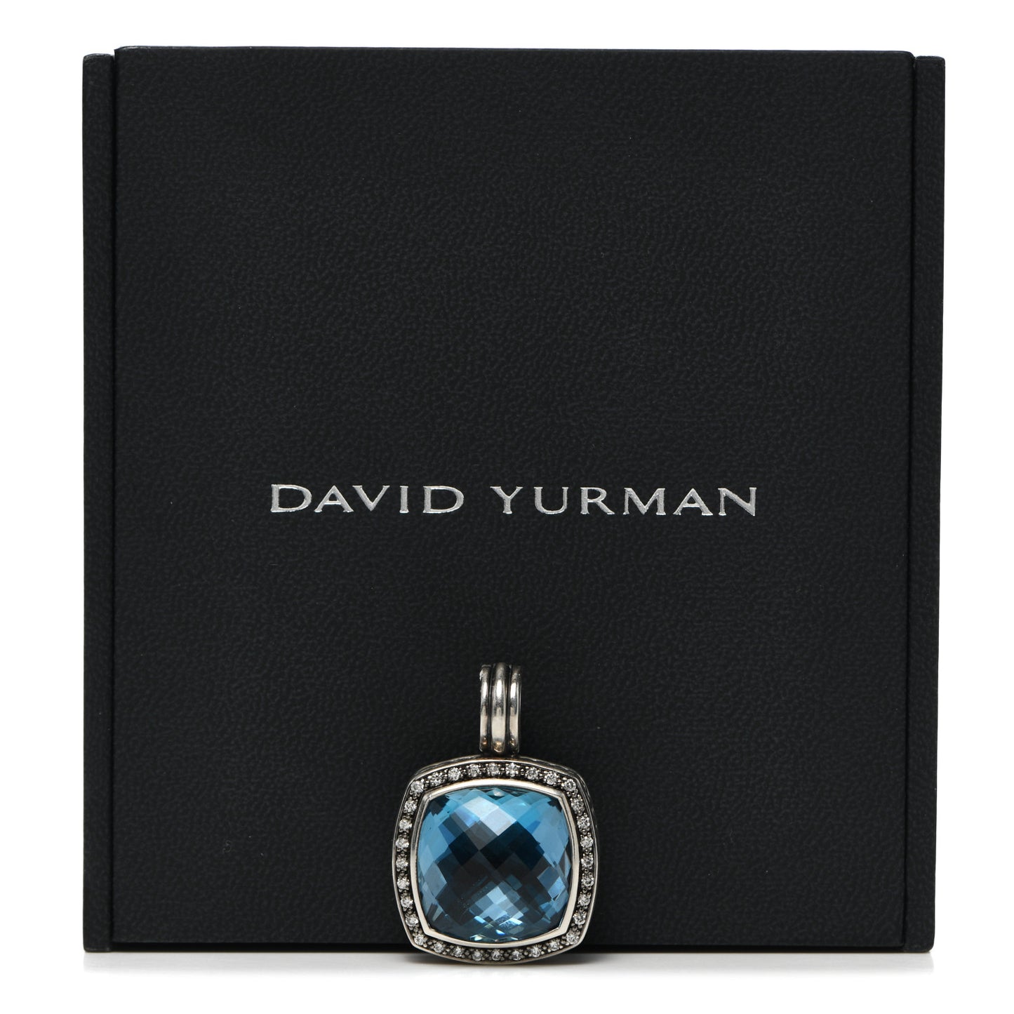 Sterling Silver Diamond Blue Topaz 17mm Moonlight Ice Albion Enhancer Pendant
