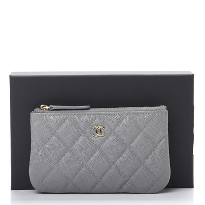 Chanel Caviar Quilted Small Cosmetic Case Grey 8 of 8