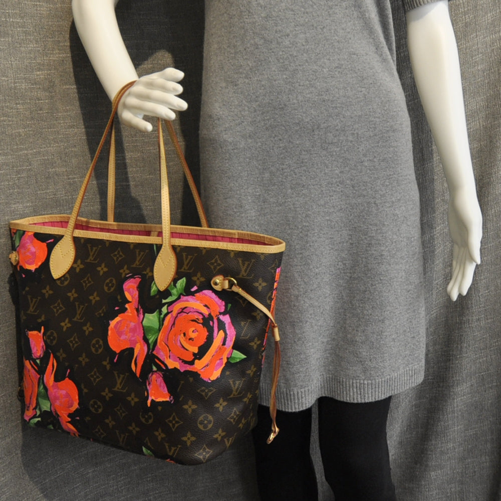 Louis Vuitton Monogram Roses Neverfull MM 6 of 9