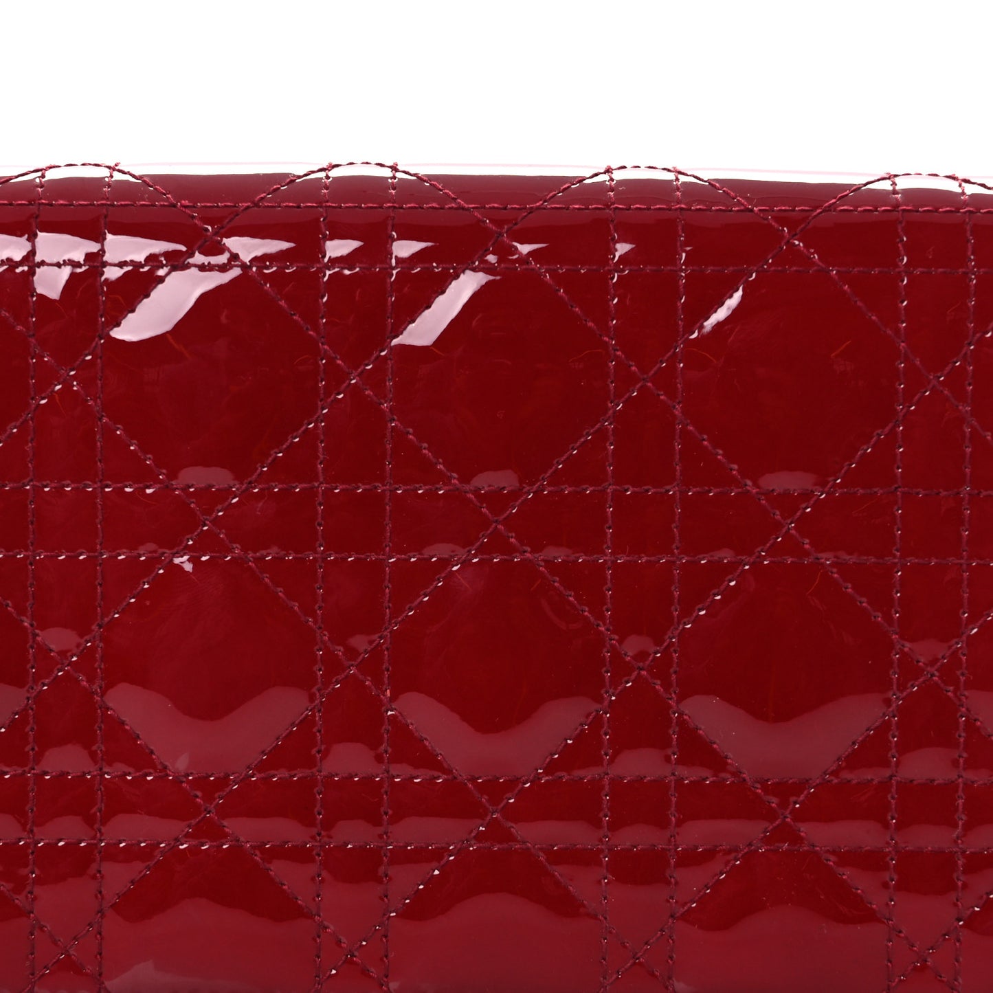 Patent Cannage Lady Dior Clutch Red