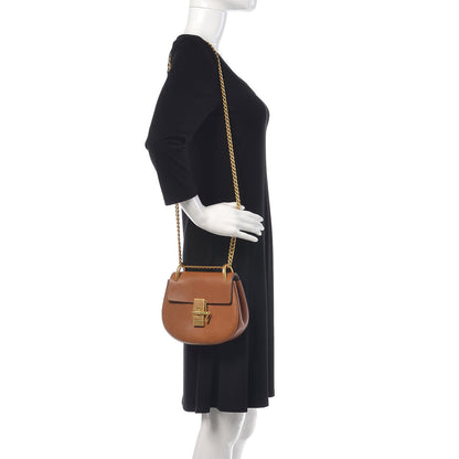 Chloe Grained Lambskin Mini Drew Shoulder Bag Caramel 2 of 10